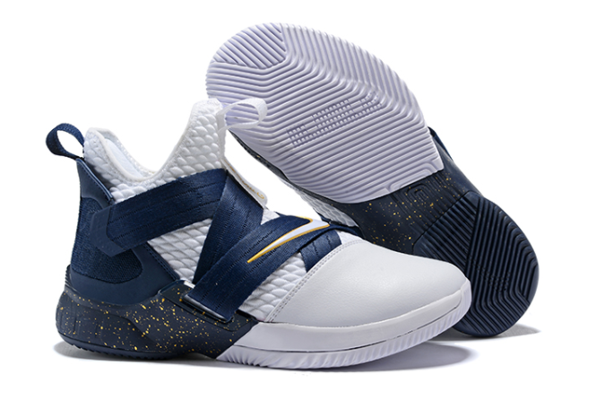 Nike LeBron Soldier 12 XII SFG White Midnight Navy-Mineral Yellow - Click Image to Close